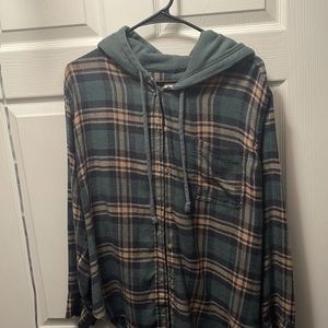 American eagle green flannel with hood